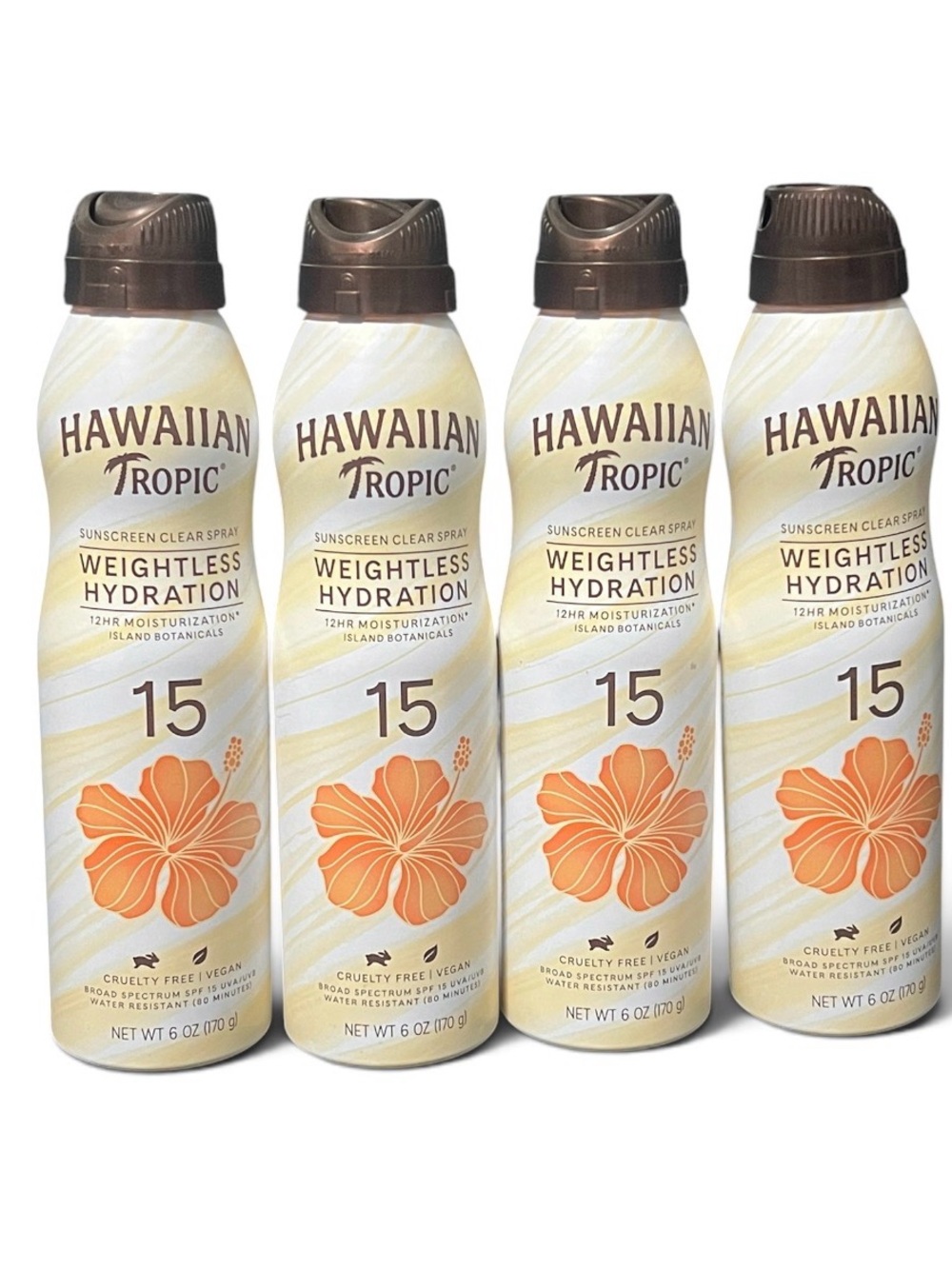 Hawaiian Tropic Weightless Hydration SPF 15 Clear Spray - Orange X4